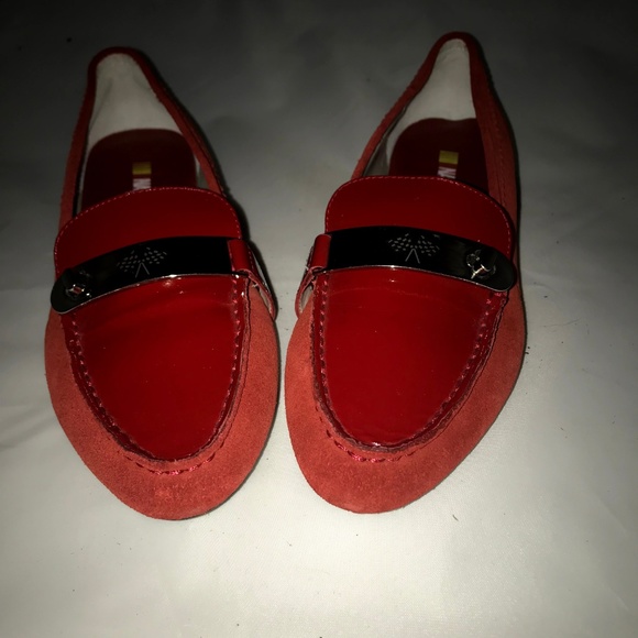 Nascsar Red Patent and Suede Flat Sz7M - Picture 4 of 8